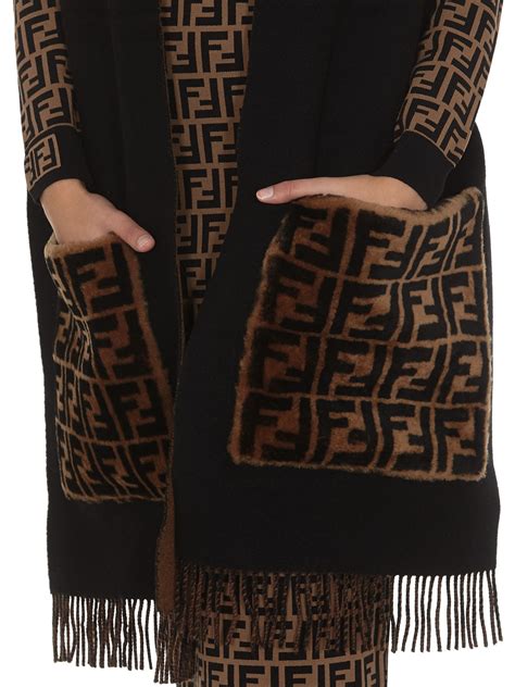 FENDI touch of fur scarf 